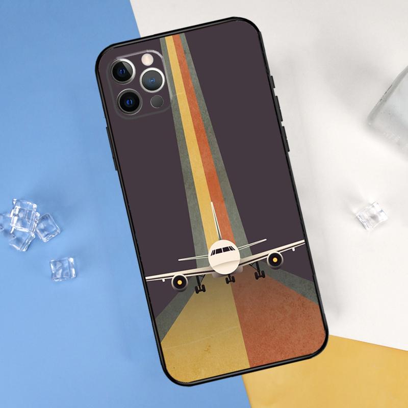Airplane Travel Phone Case For iPhone 16 Pro 15 Pro 11 13 14 Pro Max 12 Mini XR 16 15 Plus 16e Cover Shell