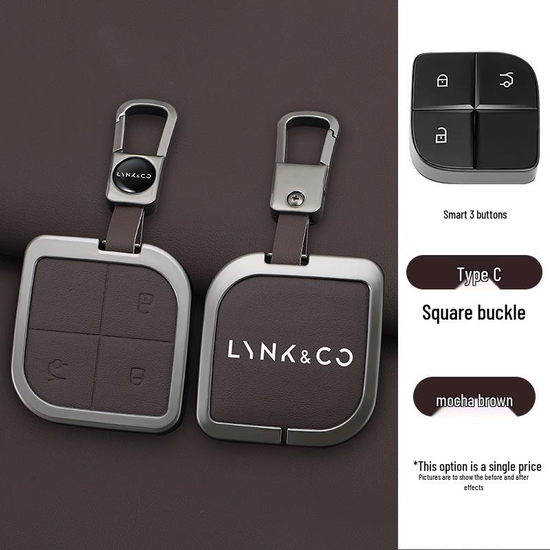 Lynk&Co 08 2023 Schlüsselhülle: High-End Metallgehäuse mit Lederschnalle