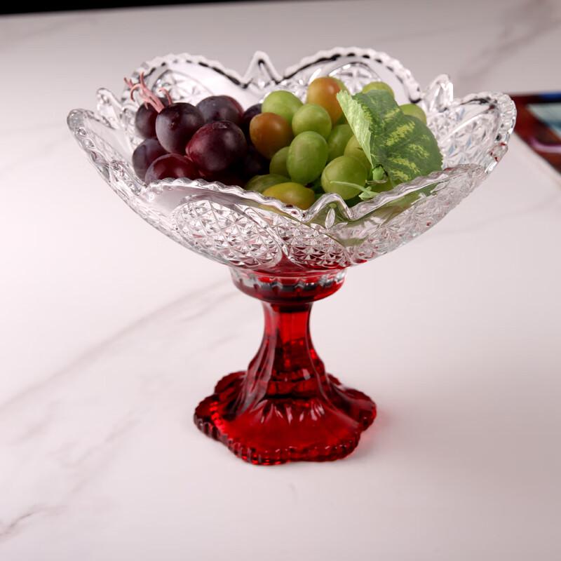 Flavinmci European Style Embossed Glass Dessert Bowl and Fruit Plate