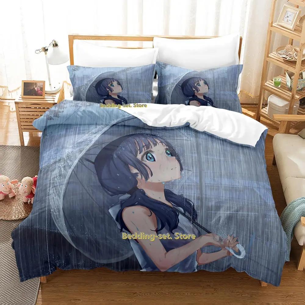 Nytt Weathering With You Sängklädesset Tecknad Anime tredelat set Vuxen Barn Sovrum Påslakan Set lakan och örngott