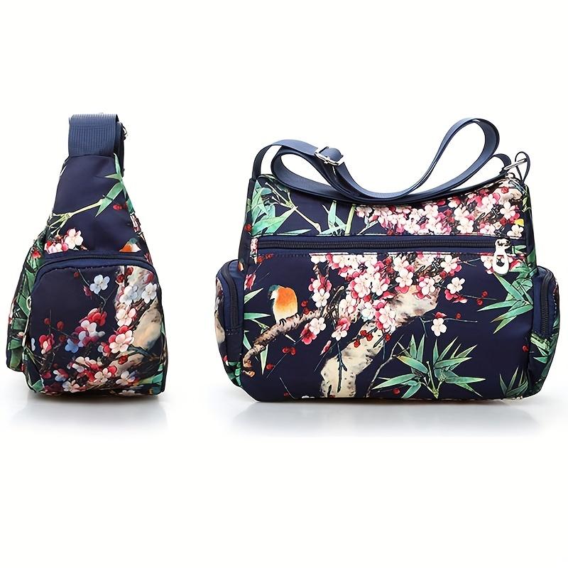 Lightweight Nylon Crossbody Bags for Women Multi-Pattern Shoulder Purses for Daily, Travel Casual Outings with Adjustable Straps