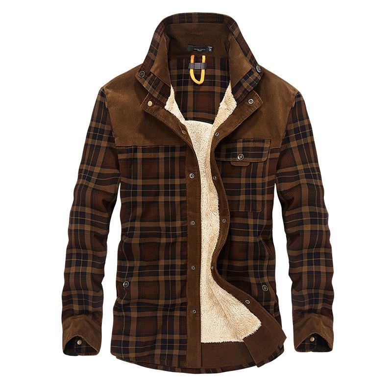Winter Herrenjacke Plus Samt Dicke Herren Business Casual Mantel Baumwolle Hemd Große Größe Jacke