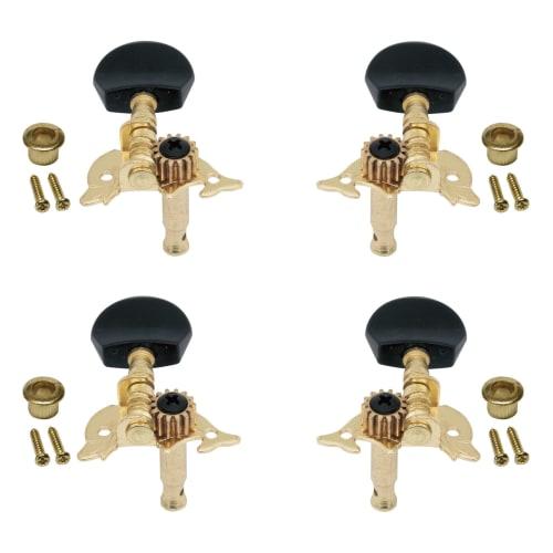 MAHALO Ukulele Tuners, Set of 4, UMH100G, GD/BK