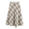 European and American Style, New Women's Clothing, Foreign Style, Versatile Asymmetrical Plaid Midi Skirt 7354100