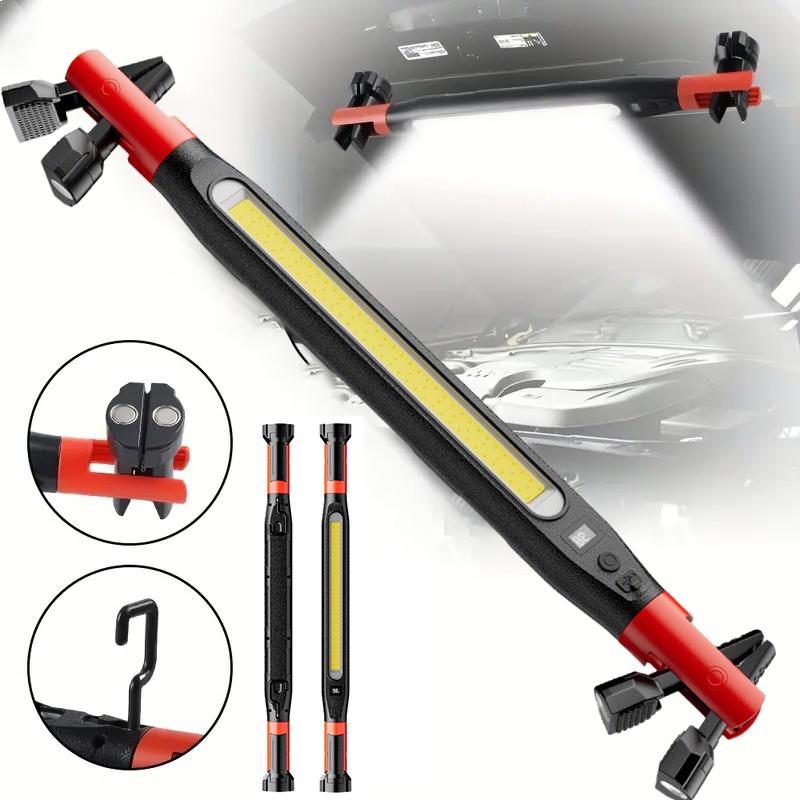 Super Bright LED Flashlight Magnetic Work Light Rechargeable Underhood Work Lamp Bar Built-in Battery for Car Repair Outdoor