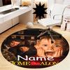 Custom Name Home Alone Printed Round Rug Carpet Chair Rug Area Rug Entryway Doormats,for Office Chair Living Room Bedroom Kitchen Room.