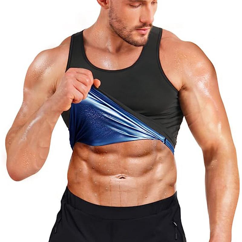 Midjetrener for menn svettevest for vekttap Body Shaper Workout Tank Tops Shapewear Fettforbrenning Sauna Dress Slanking Polymer Sauna Vest Underskjorte