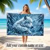 Wolf Theme Beach Towel Personalized Custom Name & Text Soft Quick Dry Beach Towel for Swimming Travel
