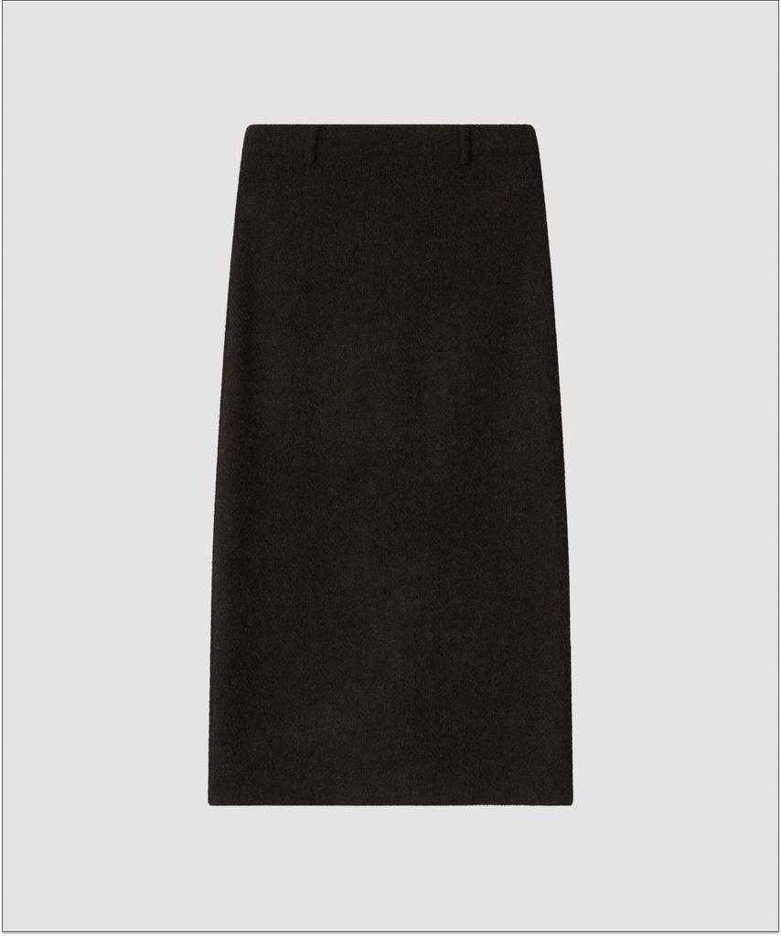 Deolil Frost Wool Long Skirt_Brown