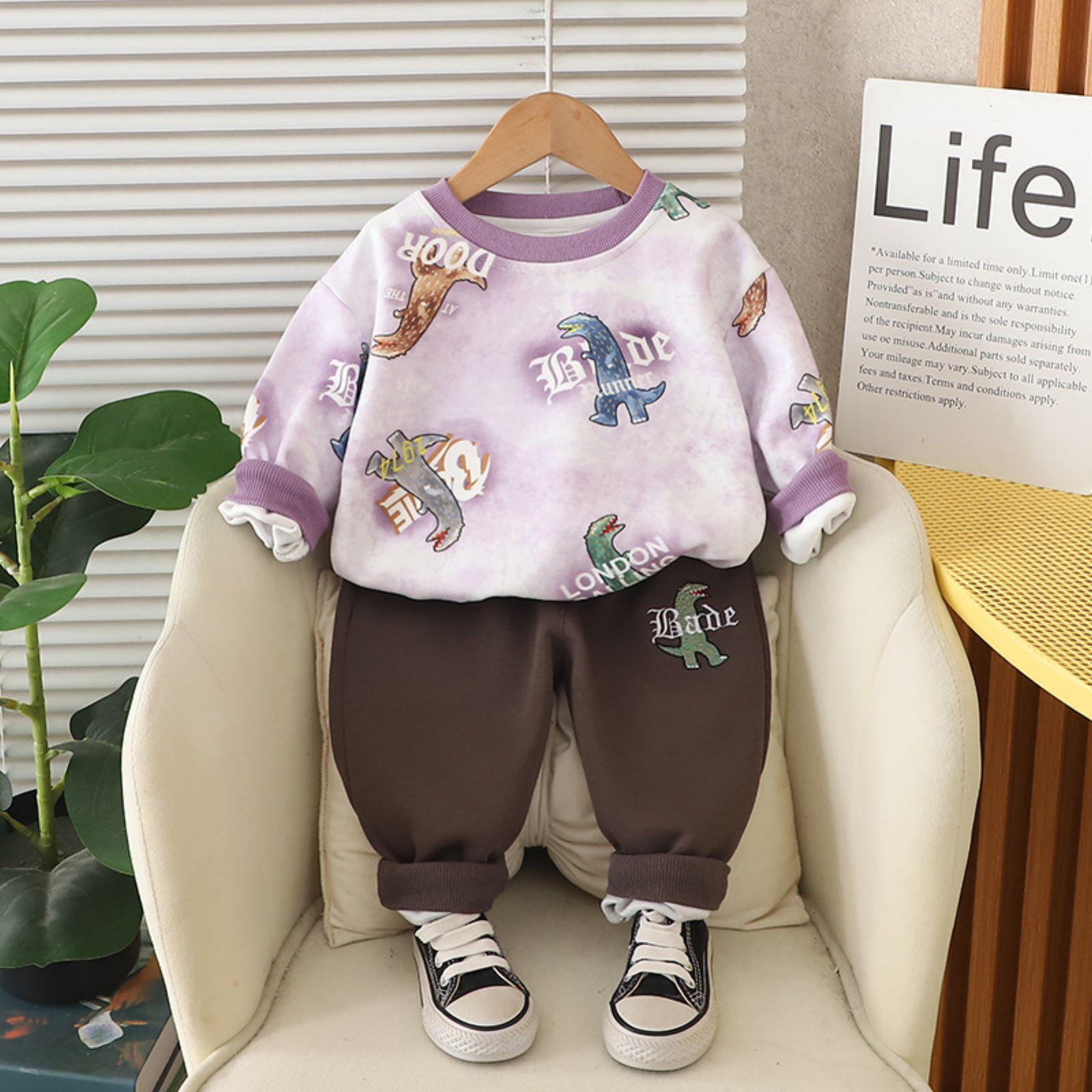 

Детский повседневный комплект с длинным рукавом, удобные наряды для повседневной носки 90