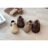 Vintage Korean Style Kids Fleece Lined Warm Fur Winter Shoes For Boys And Girls