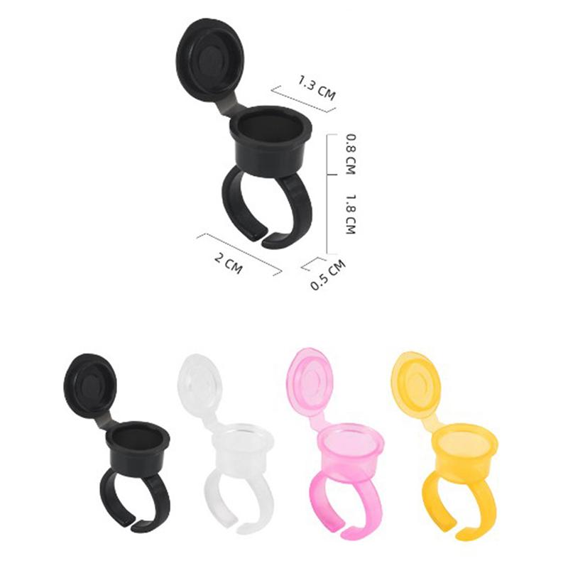 50Pcs Tattoo Pigment Ink Ring Cup Holder With Lid Cover Cap For Microblading