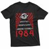 1984 Orwel Slogan Distopico Occhio Che Tutto Vede Maglietta Gotica
