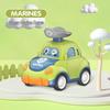 Press-and-Go Pull-Back Cartoon Car with Funny Hat - Inertial Drive Toy for Kids