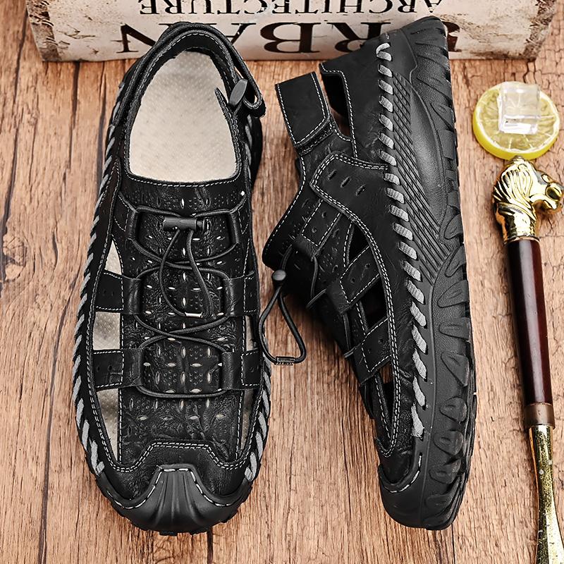 

Модная кожаная обувь мужская повседневная лоферы роскошный дизайн слипоны мужские туфли для платья стиль досуга большой размер износостойкая подошва для улицы 38 чёрный