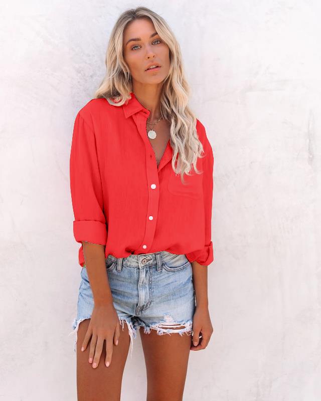 European and American Women's Long Sleeve Casual Lapel Shirt - Autumn/Winter 2020 Collection (Model: MC1033)
