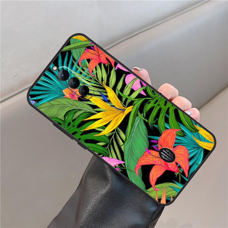 Tropical Leaf Pattern Case For ZTE Nubia Red Magic 11 10 8 9 8S 9S 10S Pro Plus 6 7 6S 7S For RedMagic 10 Air Cover