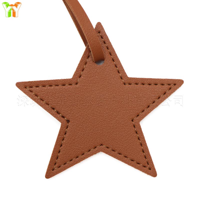 Japanese-Korean Simple Star Pendant Bag Ornament with Leather Lanyard