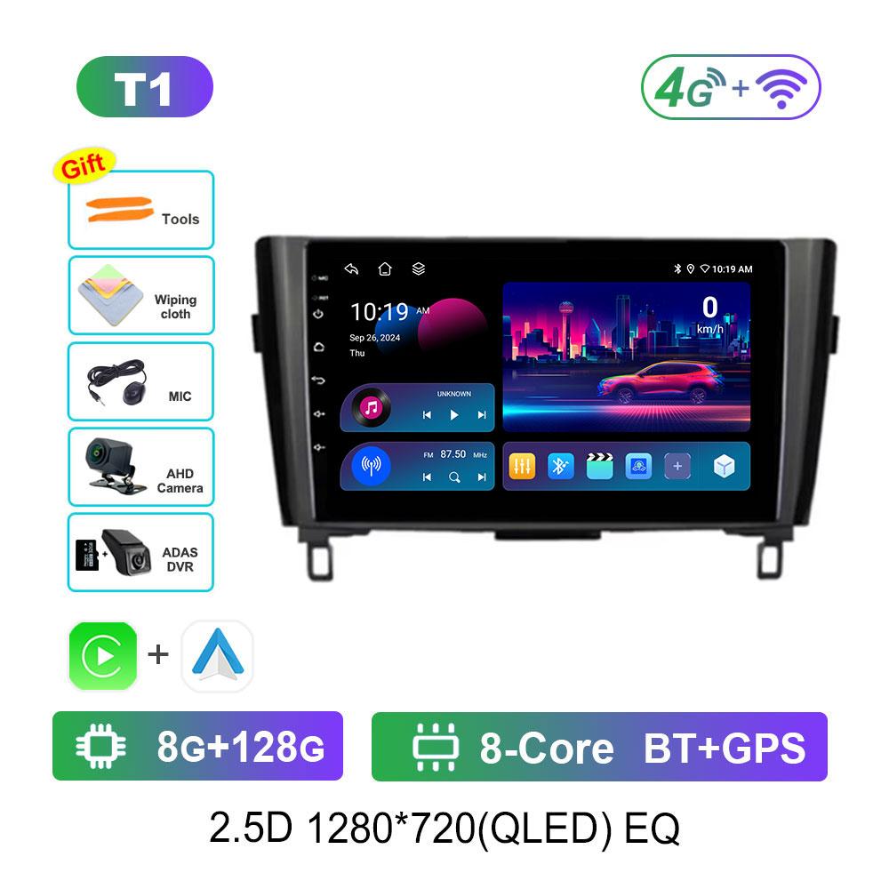 Player Multimedia Video Auto Stereo DSP Android 14 pentru Nissan Qashqai J11 X-Trail 3 T32 2014 - 2018 WiFi Navigație GPS Ecran HD