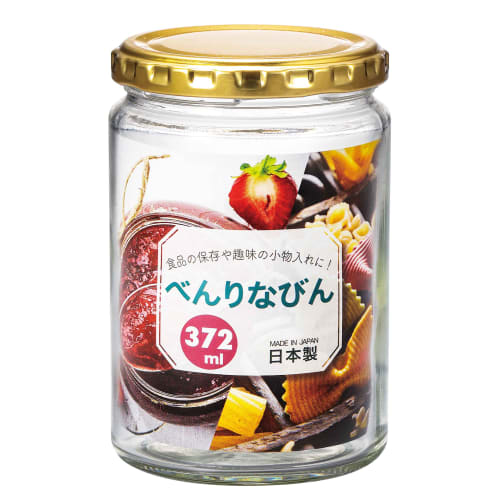 Toyo Sasaki Glass Convenient Bottle, 372ml, Made In Japan, Large Glass Storage Bottle, HW-517-A-JAN