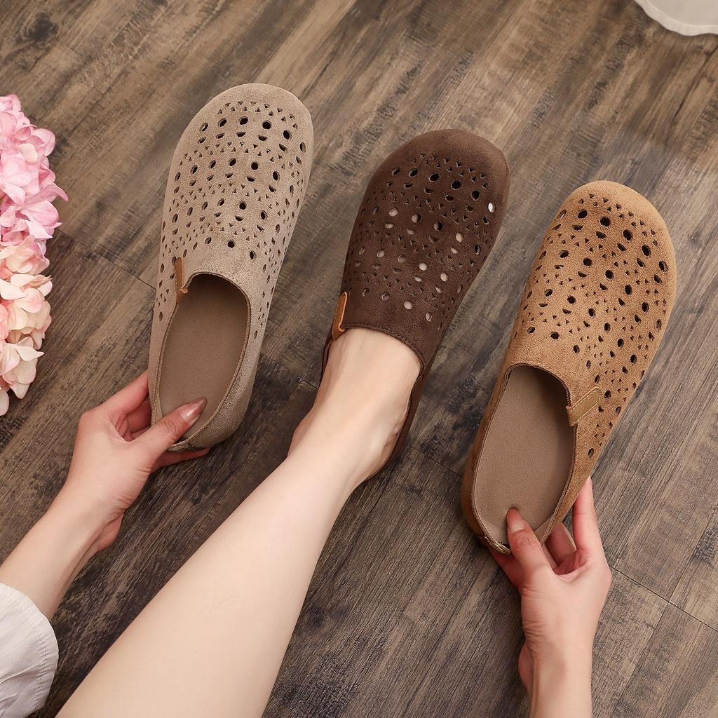 Summer New Birkenstock Hole Shoes Women'S Bag Head Half Slippers Soft Sole Breathable Hollow One Pedal Lazy Sandals