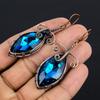 Blue Mystic Topaz Earrings Gemstone Jewelry, 999 Copper Wire Wrapped Earrings, Handmade Beautiful Jewelry Earrings