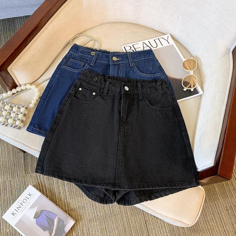 DIMANAF 2025 Neue Sommer Kurze Hosenrock Jeanshose Damen Locker Denim Haremshose Große Blaue Hose