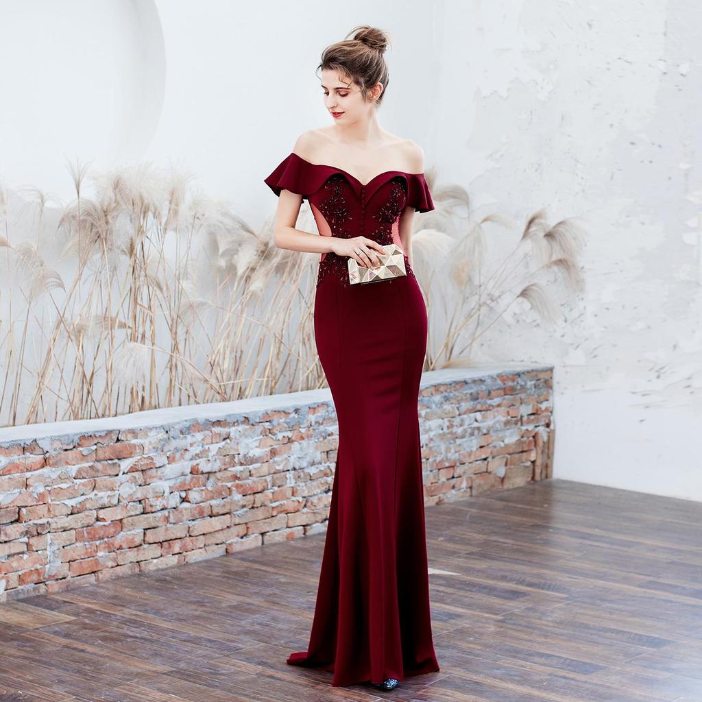 Braut Langer schlanker Fischschwanzrock Hochzeit Abendkleid Mädchen Abendkleider