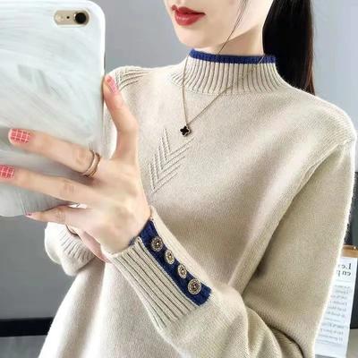 Herbst Winter Damen Rollkragenpullover Koreanische Version Neue Strickpullover Tops Slim Damen Pullover Jumper Weich Warm Pull