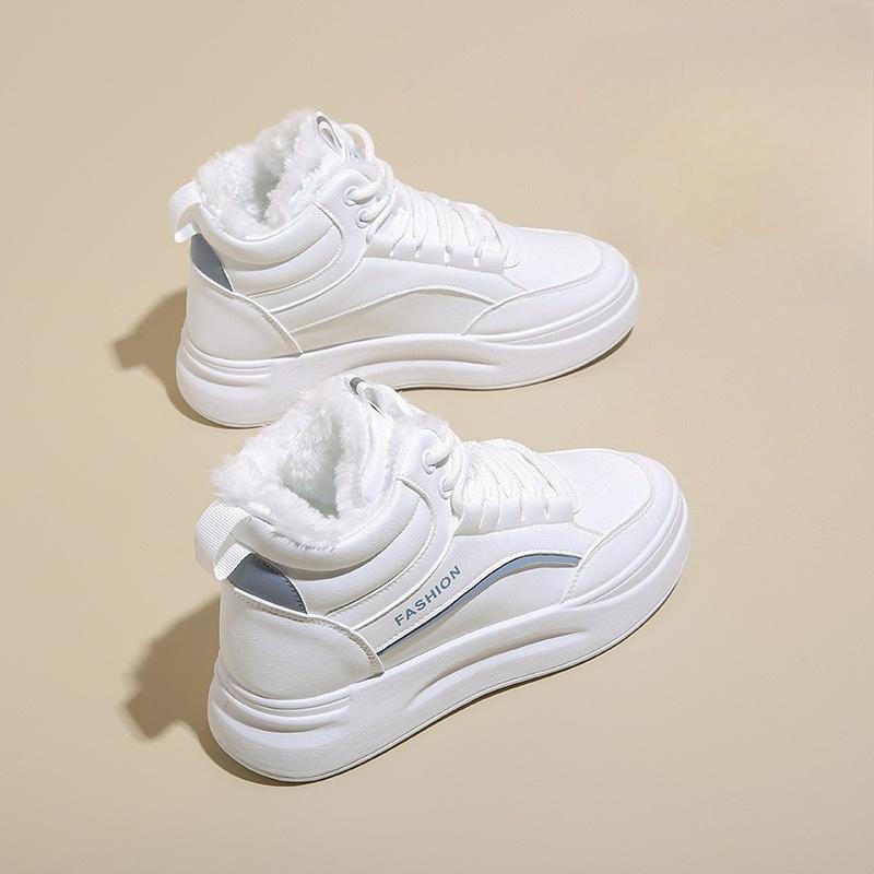 

Thick-stitched High-top Women s Shoes - New Trendy Platform Shoes with Thick Cotton Soles 40 синій/білий