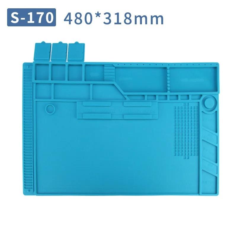 ESD Mat Heat Insulation Working Mat with Magnetic Groove Heat-Resistant Adsorption Soldering Mat Station Repair Insulator Pad