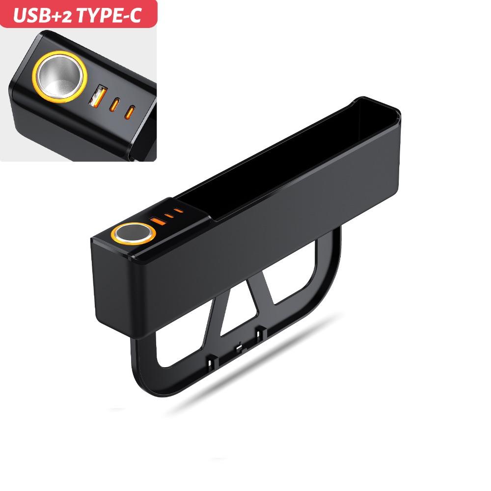 Multi-Functional Car Seat Gap Storage Box Fast-Charging Seat Gap Filler  Car Interior