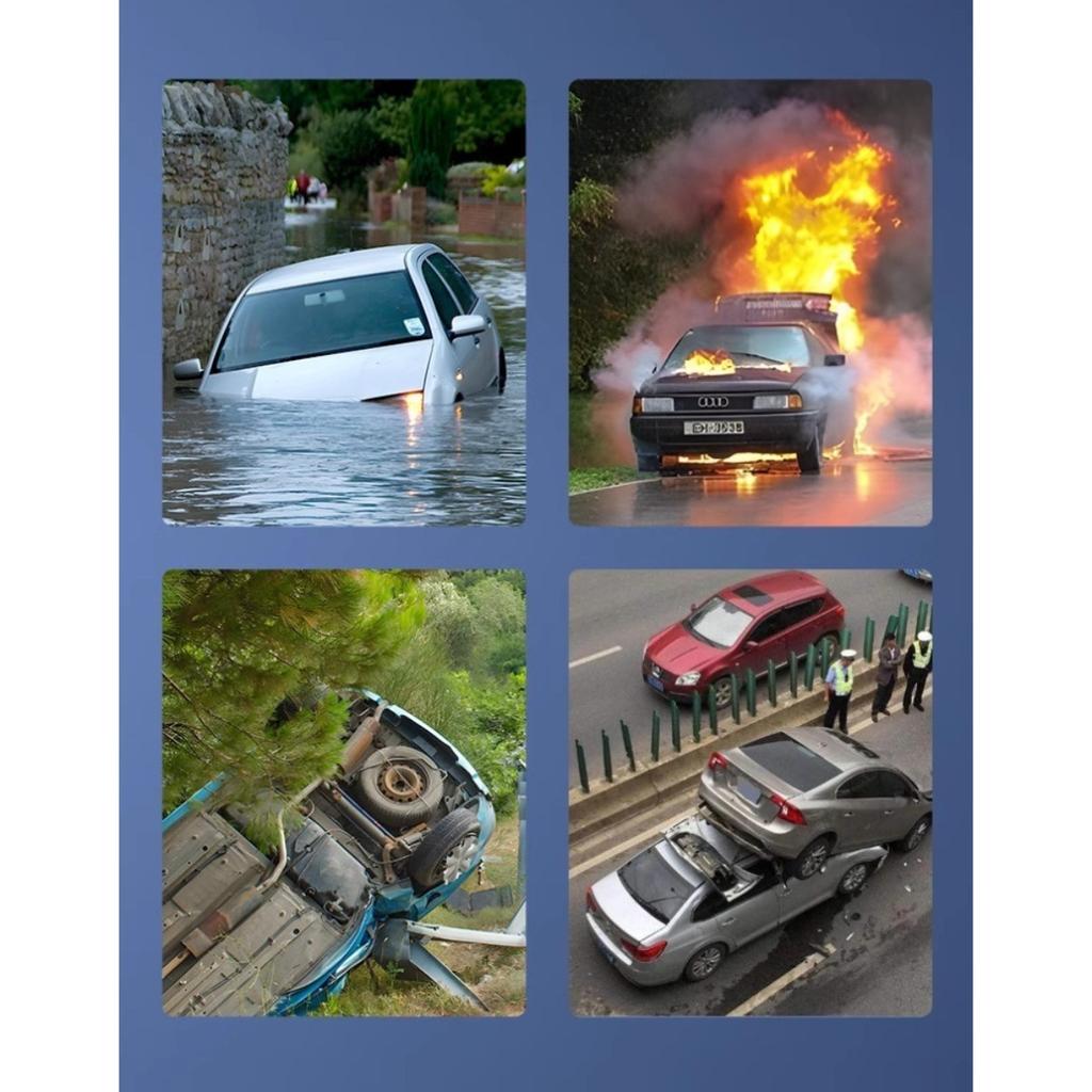 Tungsten Steel Head Car Safety Hammer - Emergency Window Breaker with Seatbelt Cutter