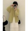 Women's Mid-Length Mink Cashmere V-Neck Cardigan Coat with Irregular Hem - Perfect for Autumn and Winter