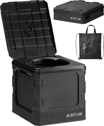 VASTLAND Portable Folding Toilet, Emergency Toilet, for Disaster Preparedness, Emergency Toilet, Car Camping, Flushable