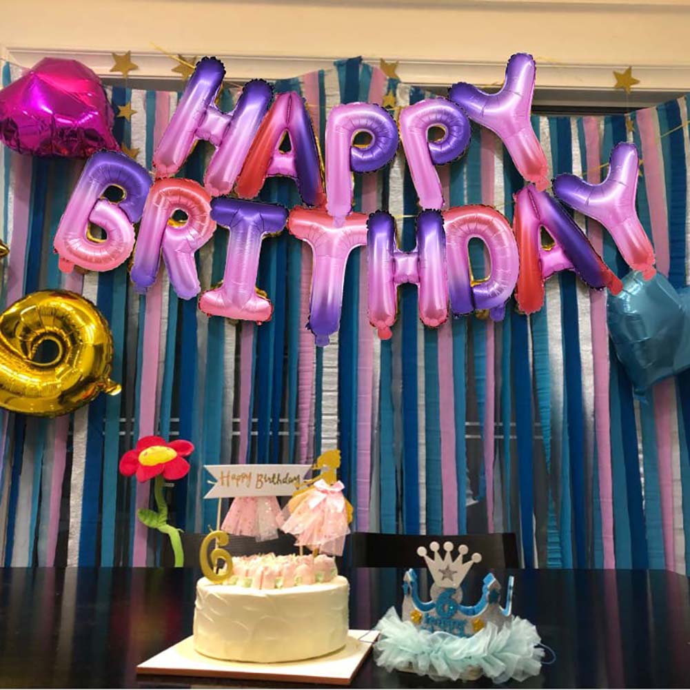 16 Inch Baby Happy Birthday Letters Ballons Aluminum Foil Air Balloon Party Decorations Kids Birthday Balloons