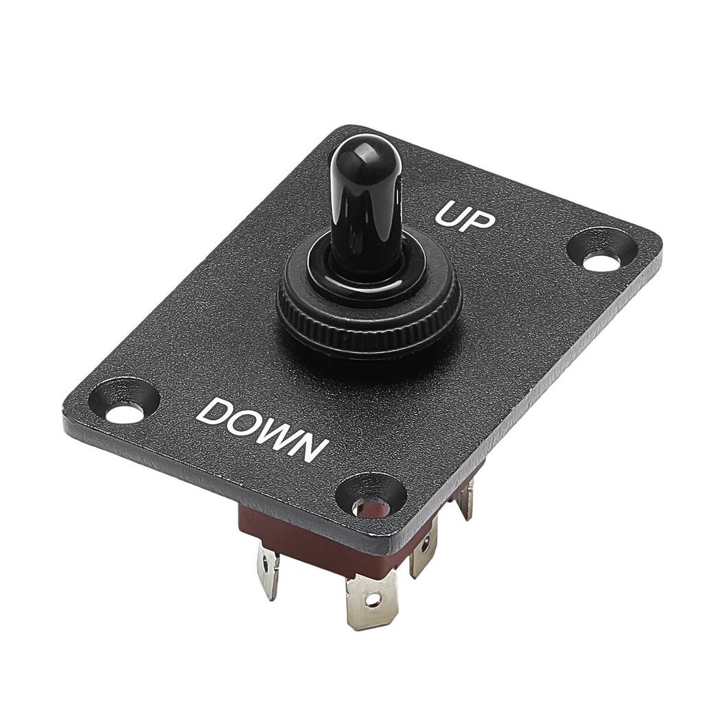 Toggle Switch, 6 Pin Momentary Polarity Reversing Toggle Switch (ON)-Off-(ON) DC 12V/30A AC 250V/15A - with Up Down Mounting Panel & Waterproof Boot