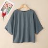 ZANZEA Women Casual 3/4 Sleeve Summer Loose Stripe Blouse