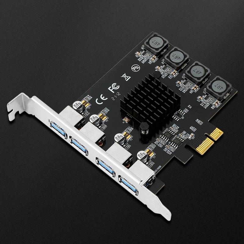 Usb 3.0 PCIE pansion Card 4 Ports PCI-E to USB3.0 Adapter Card Pcie Usb Hub with 4pin Power Interface for OS for Windo