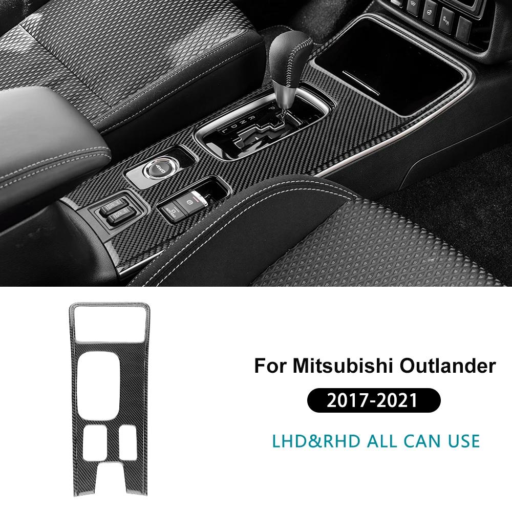 Real Carbon Fiber Gear Shift Panel Sticker for Mitsubishi Outlander 2017-2021, Left & Right Hand Drive Car Interior Trim Black Carbon