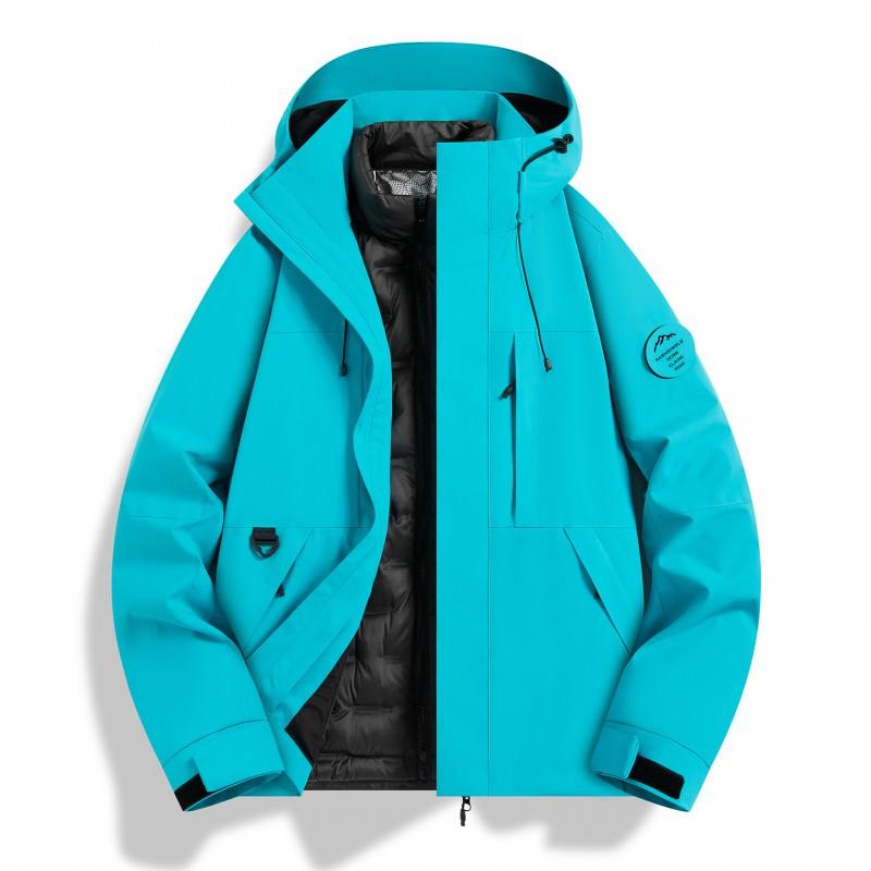 3-in-1 Waterproof Windproof Hiking Jacket With Removable Fleece Liner Men Women Outdoor Trekking Camping
