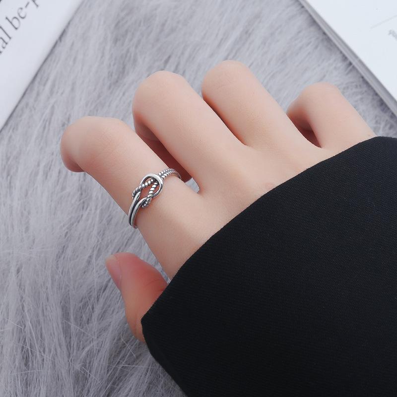 925 Sterling Silver Ring Vintage knot design Adjustable ring Unisex Daily jewelry and accessory coordination 2.0 Gram/ 0.07 Ounce