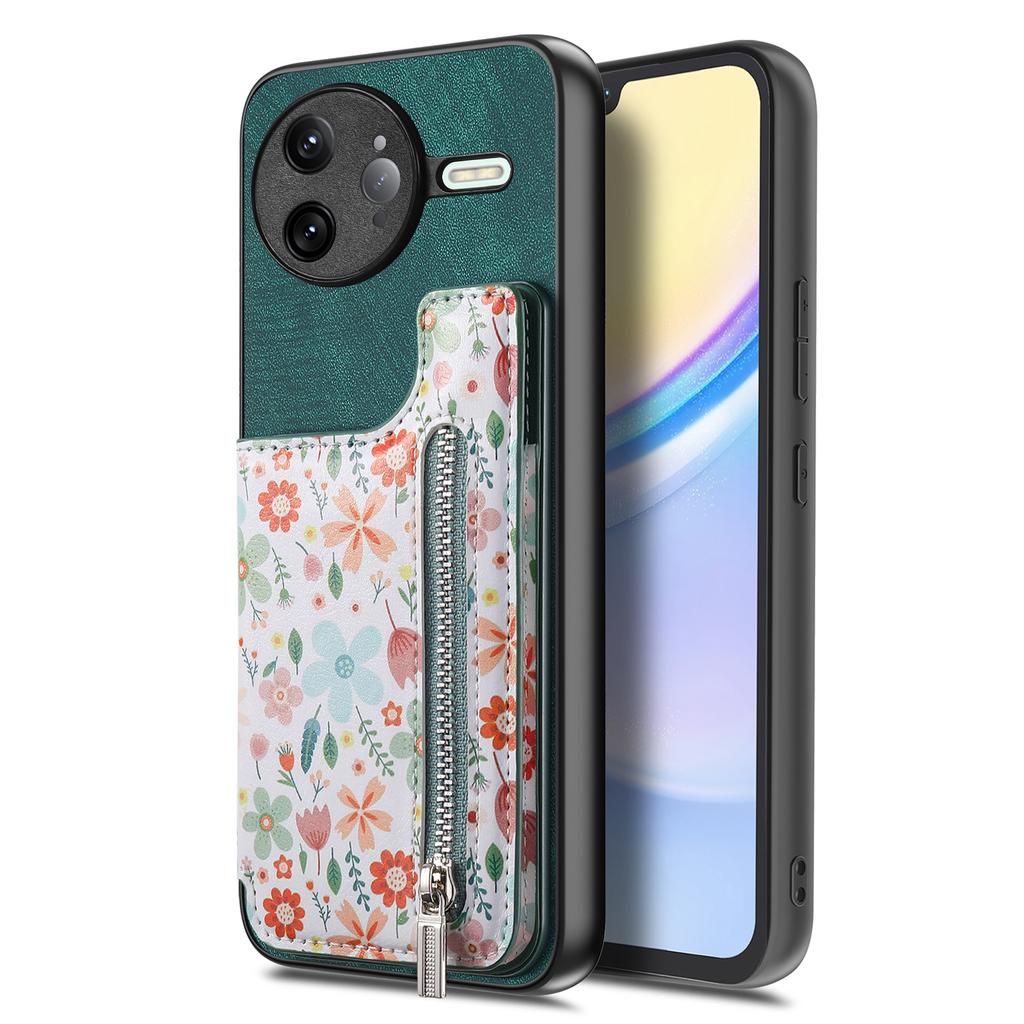 For Xiaomi Poco F7 Ultra 5G/Xiaomi Redmi K80 Pro 5G Leather Phone Cover with RFID Blocking Zipper Card Bag Kickstand