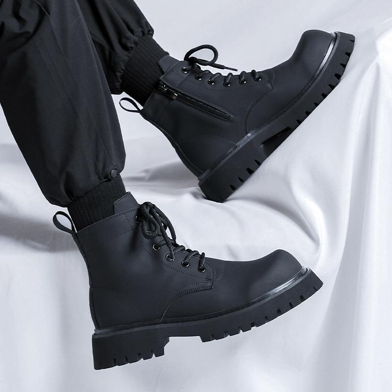 Fashion Autumn and winter men's boots Trendy minimalist design style Outdoor walking motorcycle Daily office Youth adult warm shoes