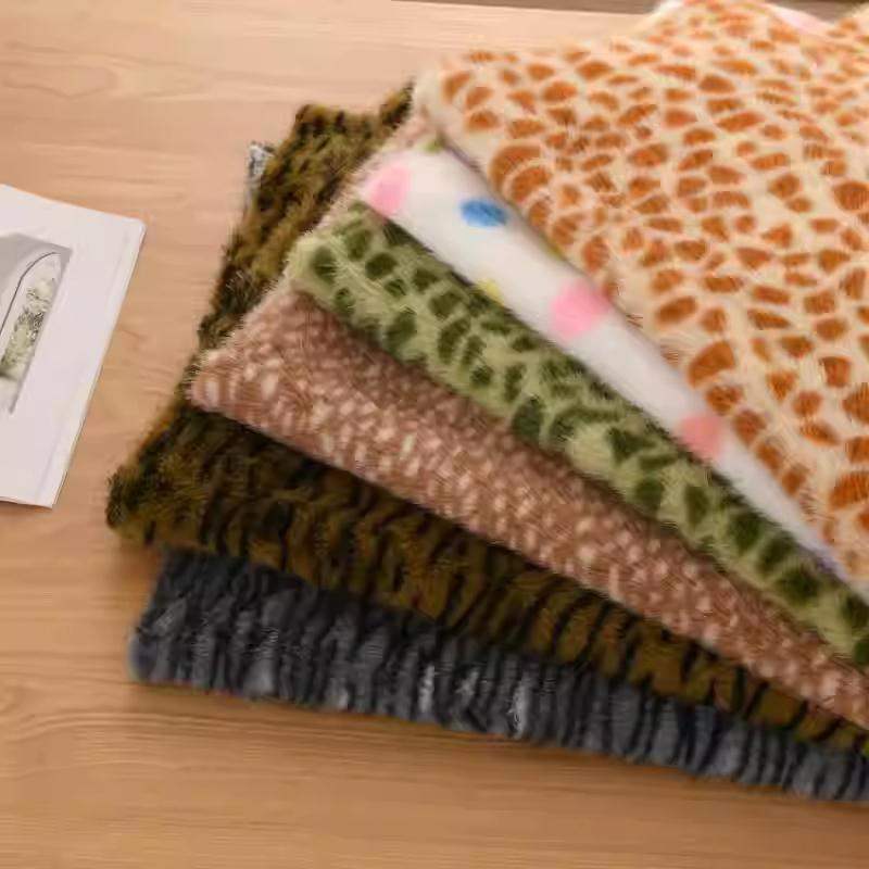 50*160cm Imitation Mink Fur Fabric High-grade Printing Plush Fur Fabric For DIY Sewing Garment Doll Clothes Carpets Photo Props