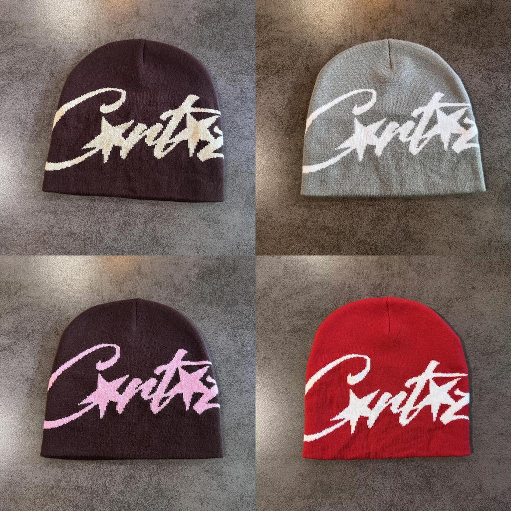 Knit Hat For Women Warm Winter Beanie With Letter Pattern For Street Style