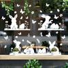 White Bunny Easter Window Clings Static Cling for Glass Home Party Decorations Removable Reusable