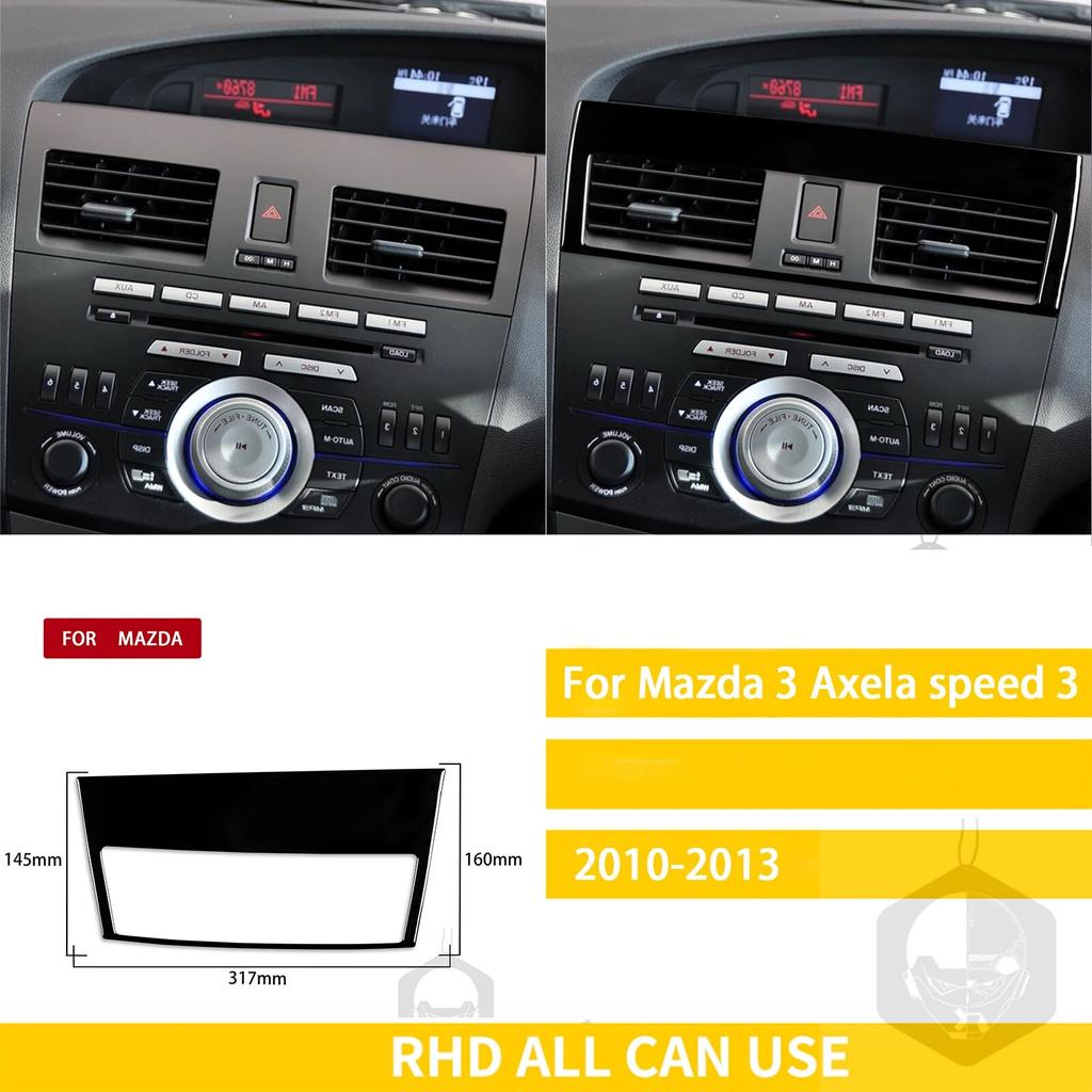 For Mazda 3 Axela 2010-2013 Speed 3 Accessories Car Plastic Black Interior Central Air Outlet Trim Sticker Decoration