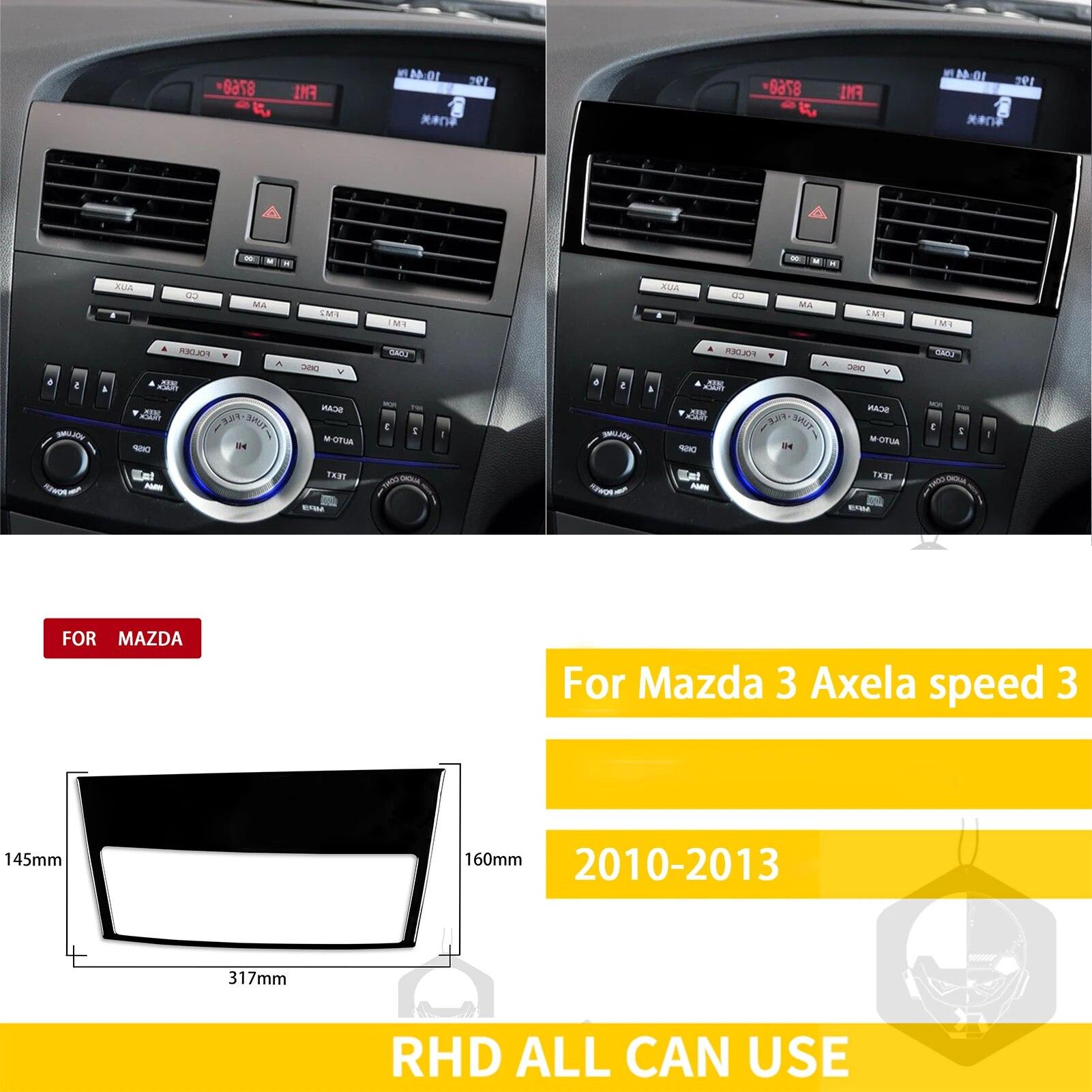 

Для Mazda 3 Axela 2010-2013 Speed ​​3 аксессуары автомобильный пластик черный внутренний центральный воздухозаборник отделка наклейка украшение BLACK RHD