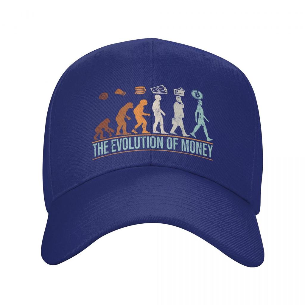 Classic Evolution Of Money Bitcoin Baseball Cap Unisex Women Breathable BTC Crypto Coins Dad Hat Sun Protection